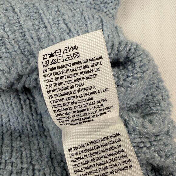 American Eagle Oversize Slouchy Sweater V Neck Sz S Boyfriend Fit Light Blue - Picture 7 of 9